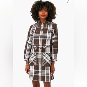 NWT Tuckernuck Crosby Dress, Brown Gingham, Size Small